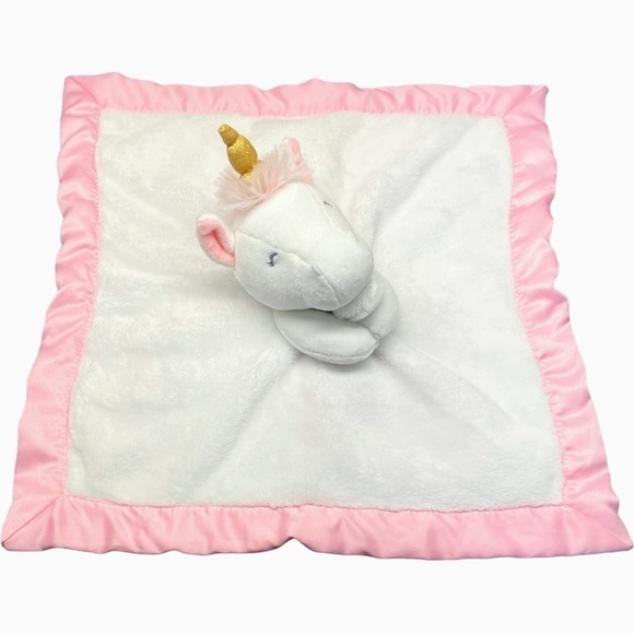 Carters Unicorn Lovey Girls Security Blanket Plush White Pink Cuddle Buddy Satin - Picture 5 of 12